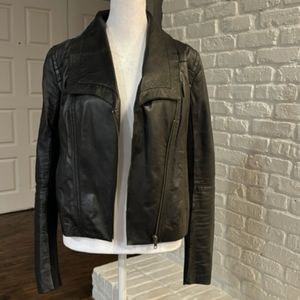Caslon Black Leather Moto Jacket